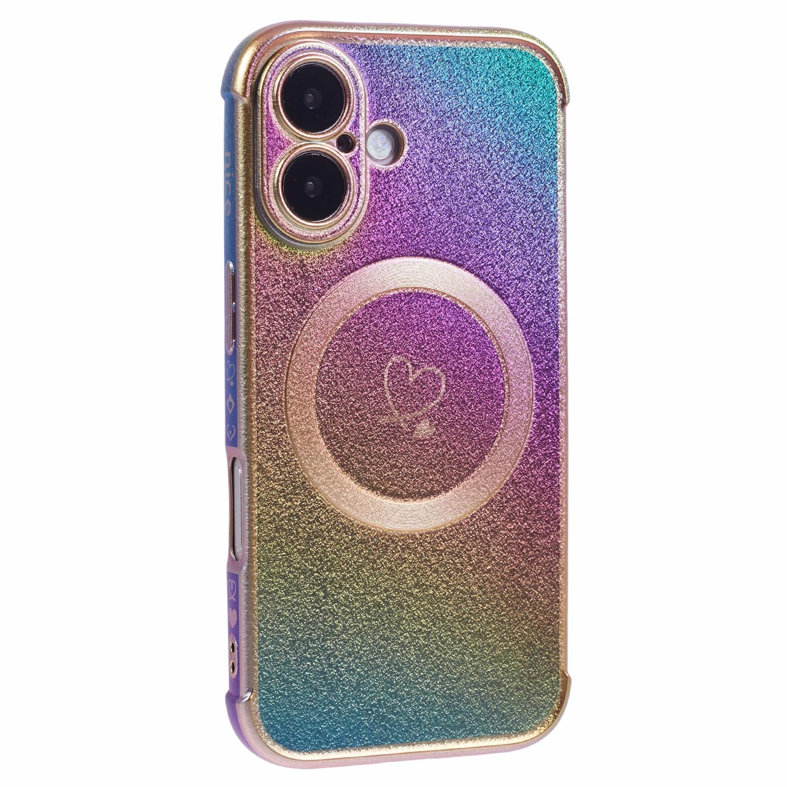 

For iPhone 16 Plus Magnetic Case TPU Gradient Electroplated Phone Cover Colorful