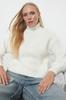 Women's Fashionable Stylish Sweater Mint Wide Fit Soft Textured Basic Knitwear Sweater