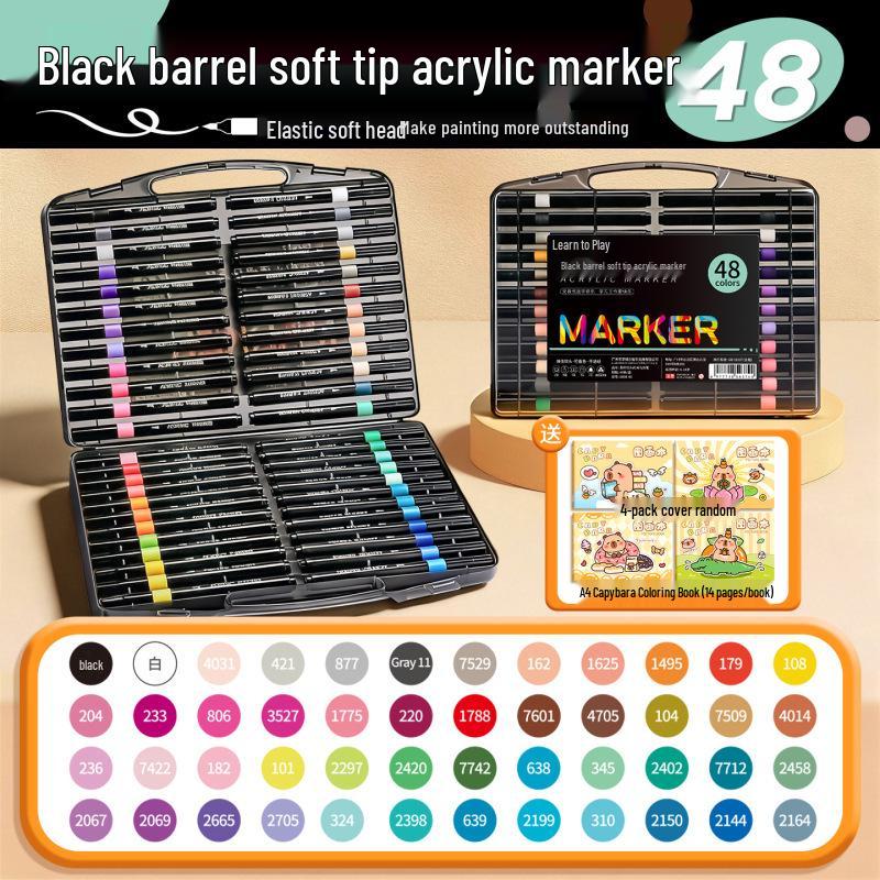 Kleine schwarze Box Acryl-Softspitzen-Markerstift für Kunstprojekte von Schülern und Kleinkindern