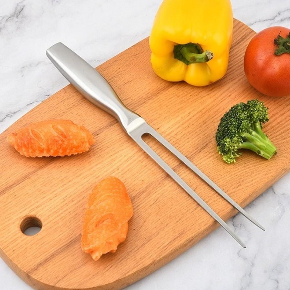 2-Fork BBQ Grill Fork Stainless Steel Grill Skewers Professional BBQ Utensils Backyard Garden