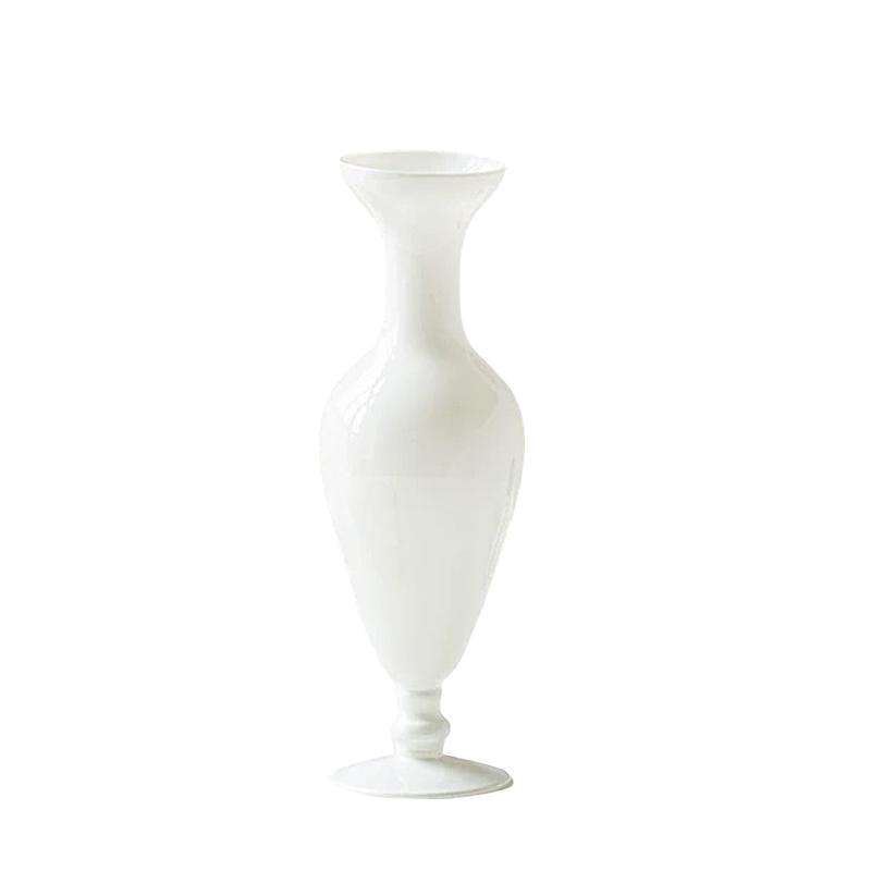 

1 шт. ваза на высокой ножке для гостиной, столовой, кремового цвета, ваза для домашнего гидропонного террариума, стеклянный контейнер 24x6,5 см белый