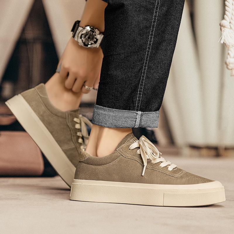 Men's shoes autumn 2025 new trendy brand retro leather suede casual skateboard shoes men's high-end sports trendy shoes