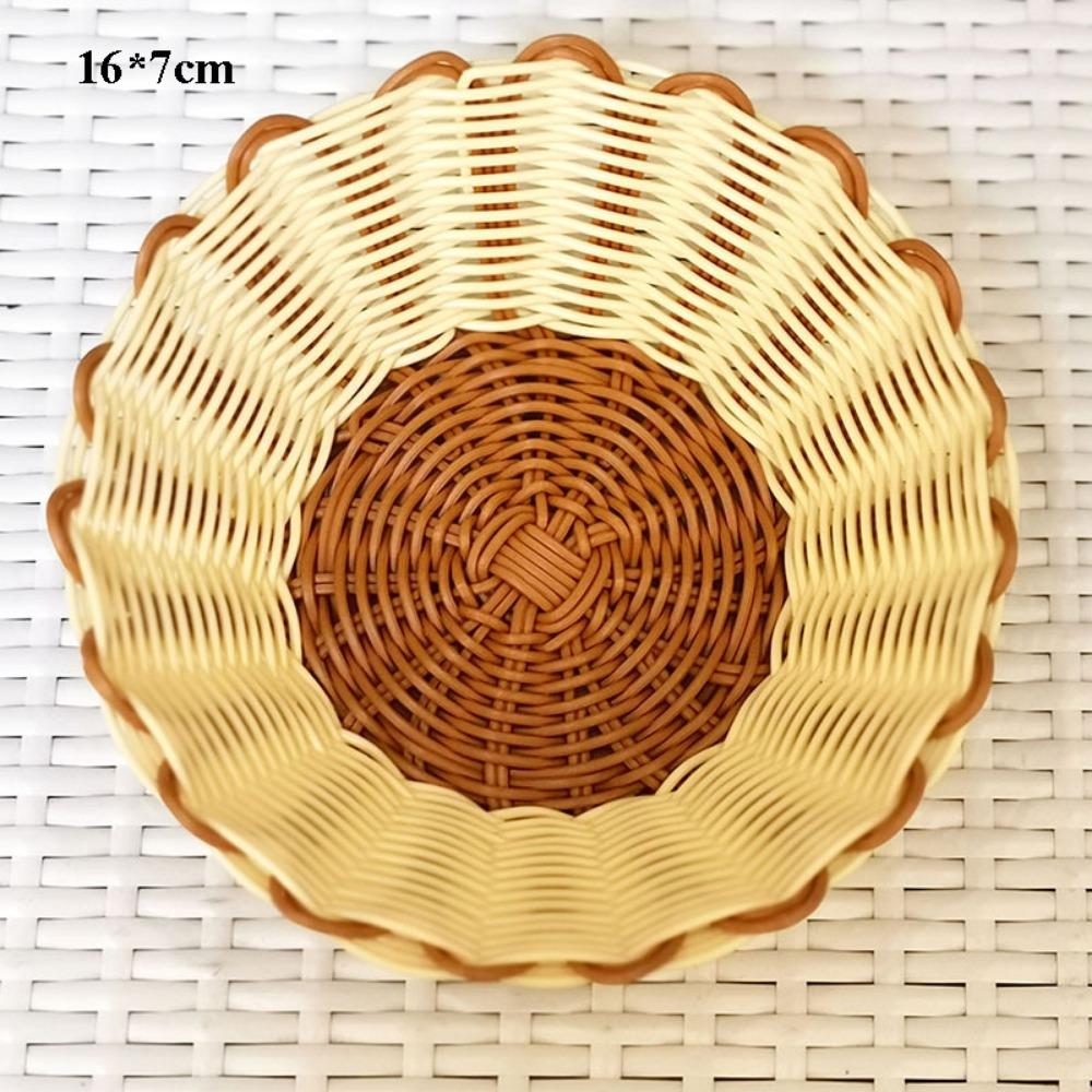 Hardness Rattan Wicker Woven Serving Baskets Household Handwoven Bread Fruit Vegetables Basket 8 Styles Hot Pot Platter