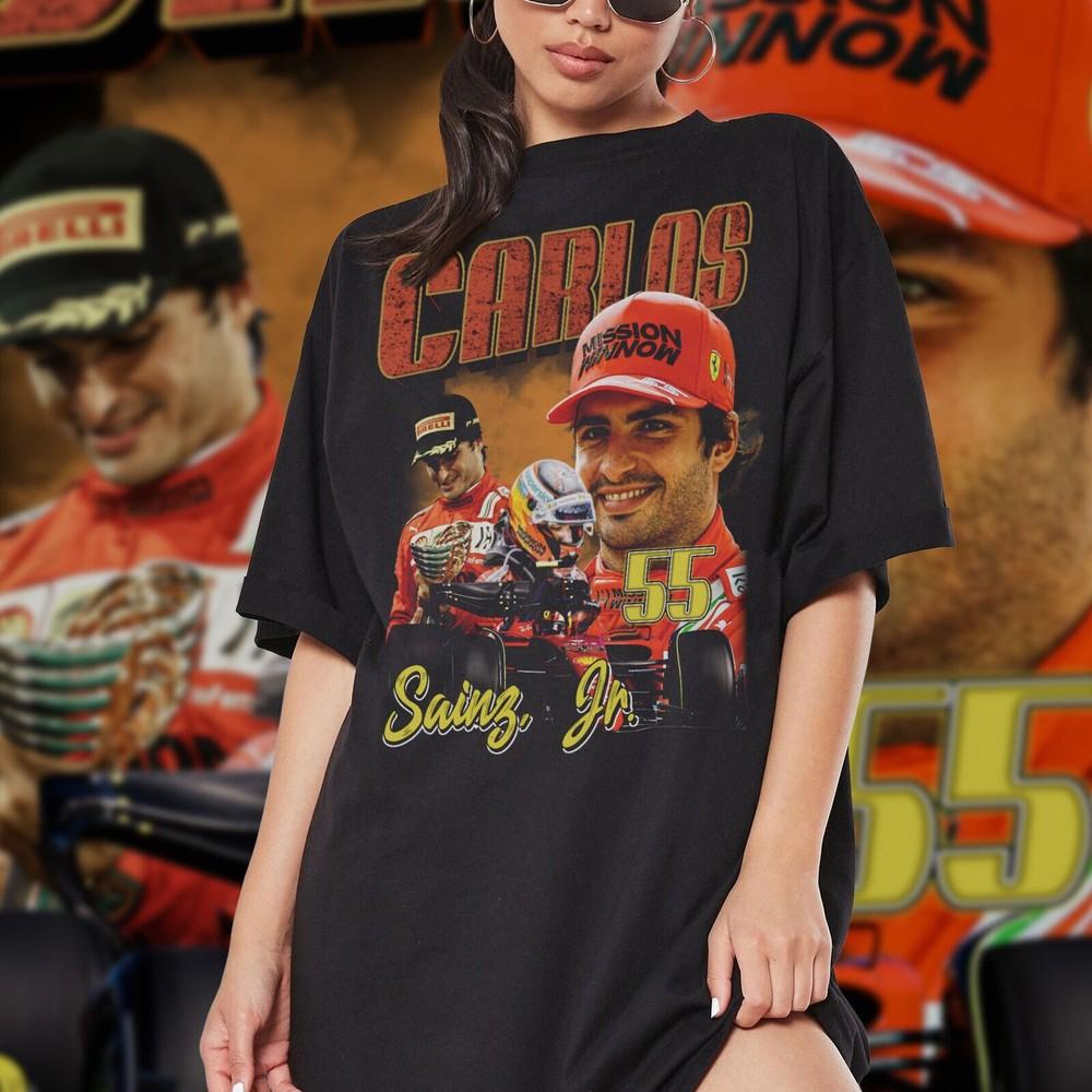 Ограниченная серия винтажной футболки Карлоса Сайнса, Подарок для женщины и мужчины, Унисекс футболка, Унисекс футболка S