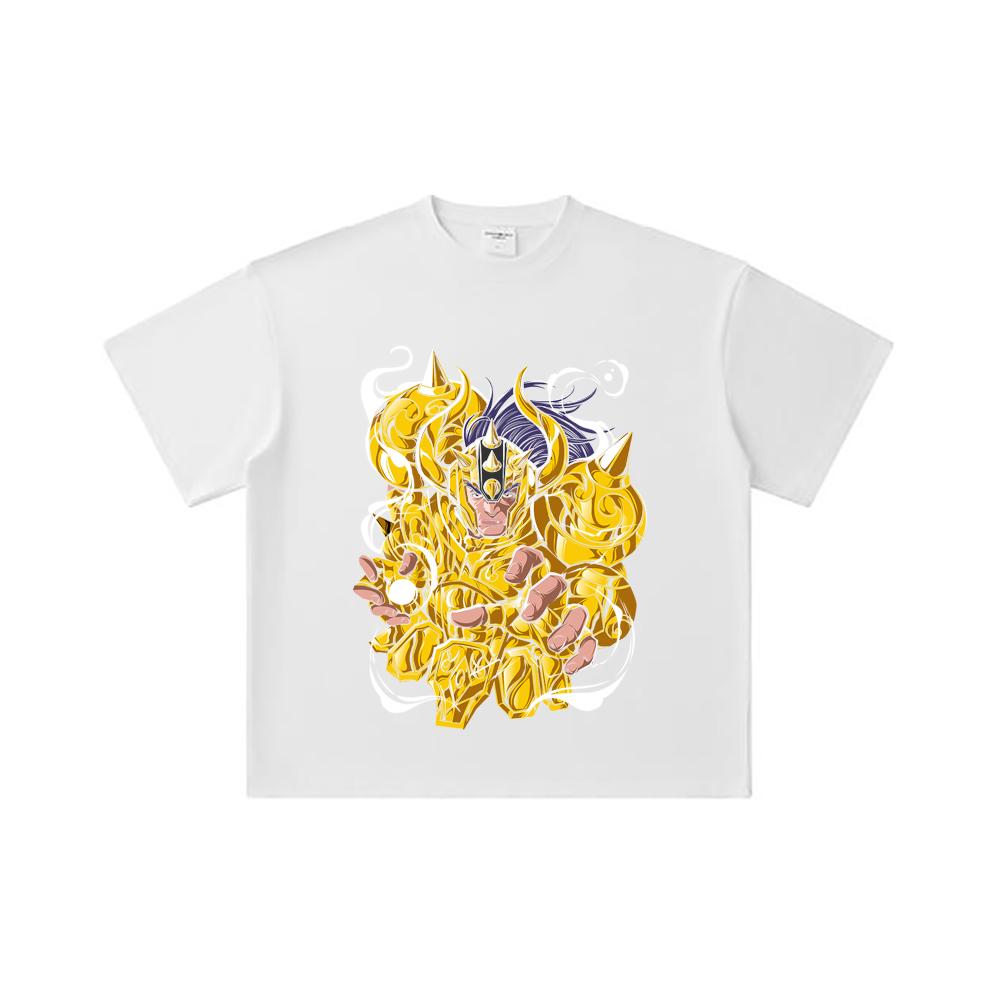 260 GSM Double Yarn 32 Count 100% Cotton Saint Seiya V20 Taurus Print Unisex Heavy Cotton T Shirt… More