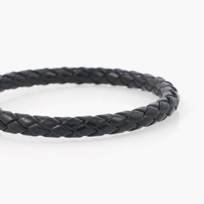 Martin Hook Black Leather Bracelet (C2403AC1194_BK)