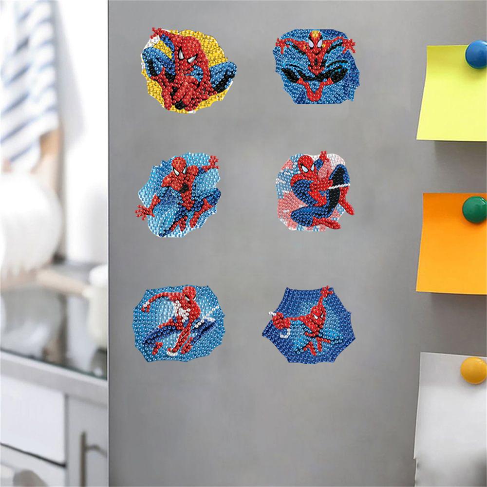

6pcs/Set Superhero Diamond Painting Magnets for Refrigerator Diamond Art Fridge Magnets for Adults Diamond Art Refrigerator Magnets Kits