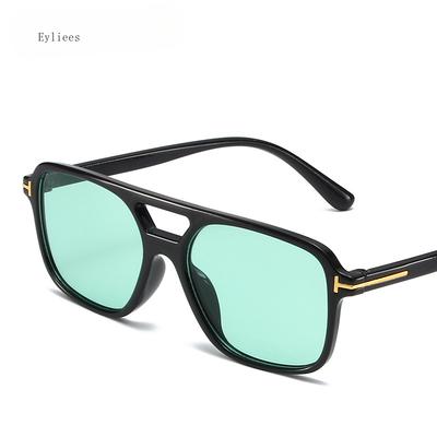 Vintage Classic Brand Designer Double Bridge Square Sunglasses Women For Men Male Luxury Sun Glasses Punk Big Frame Shades Uv400