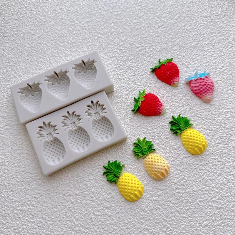 Frucht Ananas Erdbeere Silikon Sugarcraft Form Harzwerkzeuge Cupcake Backform Fondant Kuchen Dekorationswerkzeuge