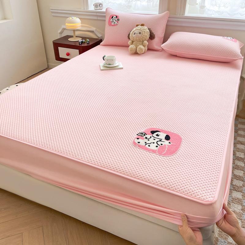 Spring & Summer Chenille Embroidery Quilted Fitted Sheet Mattress Protector