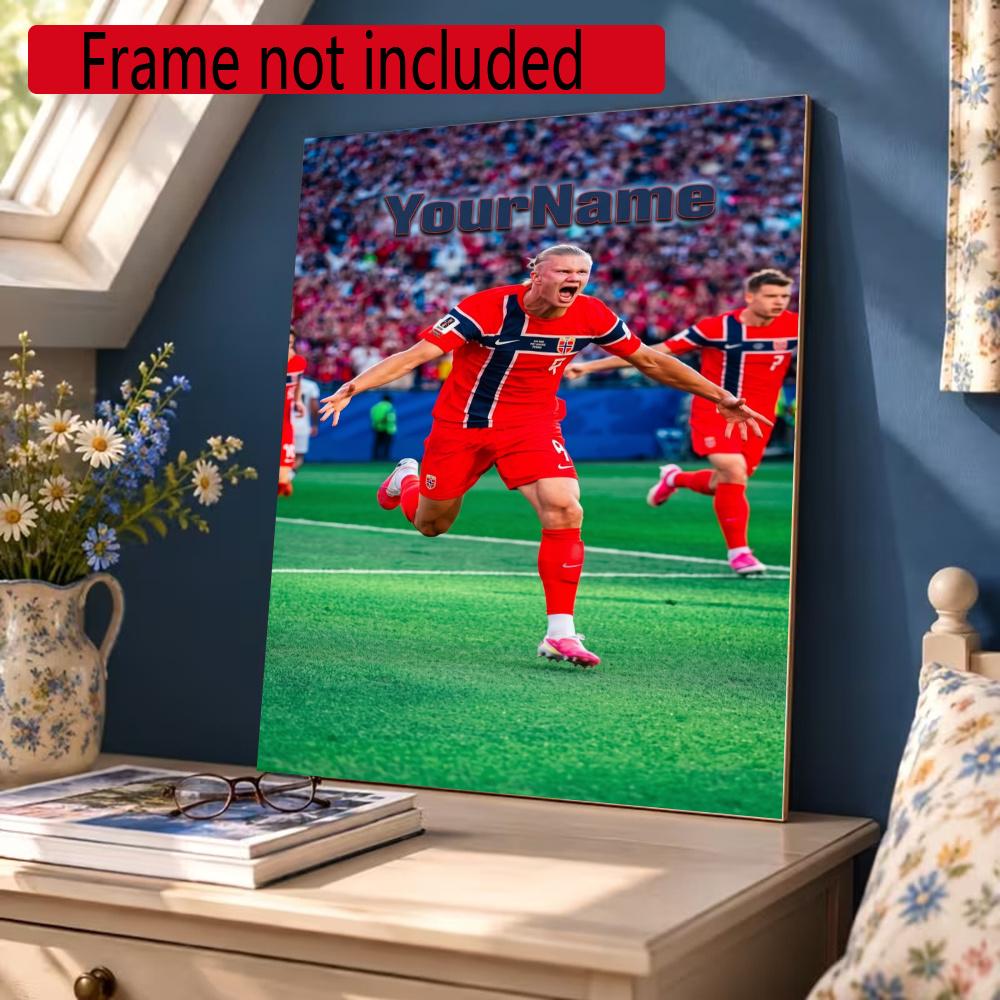 Haaland Customize Your Name Diamond Painting Round Diamond Diy Frameless Holiday Artwork Suitable For Home Office Wall Decoration