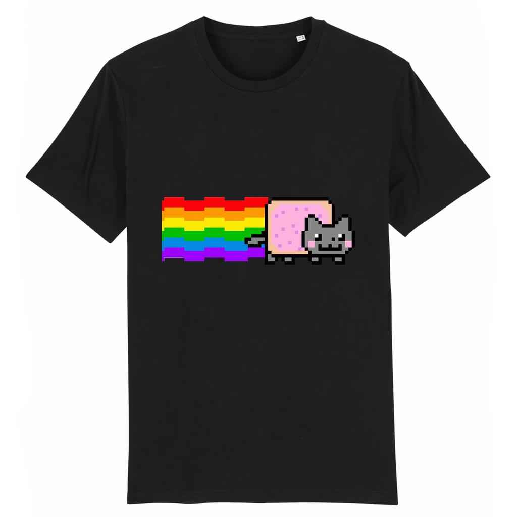 2026 Nyan Cat with Rainbow TShirt Funny Meme Creative Top Hip Hop Y2K Vintage Print Short Sleeve Casual Street Wear Unisex