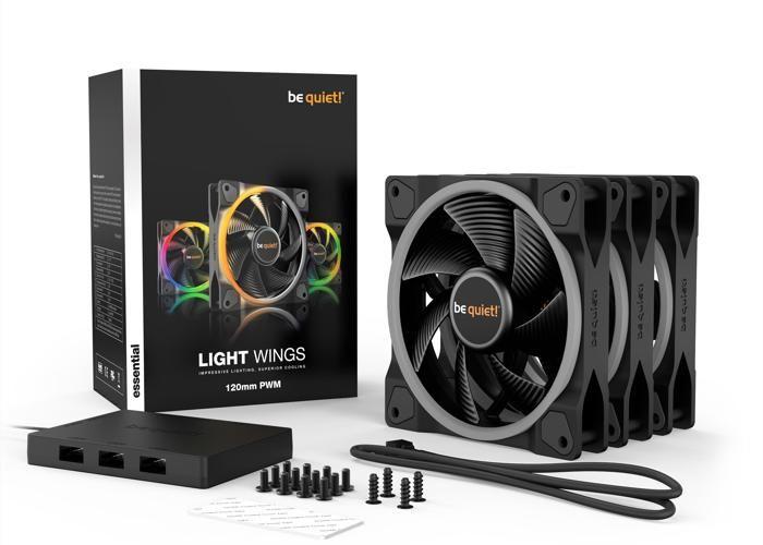 Ventilateur - be quiet! - light wings argb - triple pack - 120mm - noir - pwm