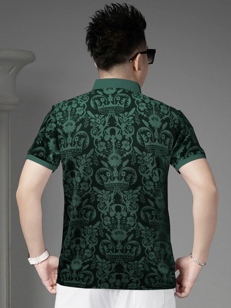 European Station 2025 Summer New Style Lapel Polo Shirt Men's Trendy Brand Embroidered Printed Short-Sleeved T-Shirt Casual Top