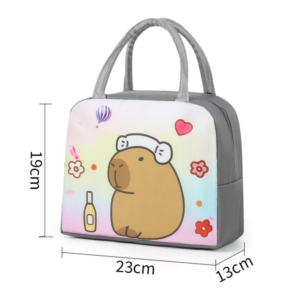 Cartoon Capybara Lunch Bag Children Portable Thermal Insulation Bento Box Bags Food Container Handbags for School Office