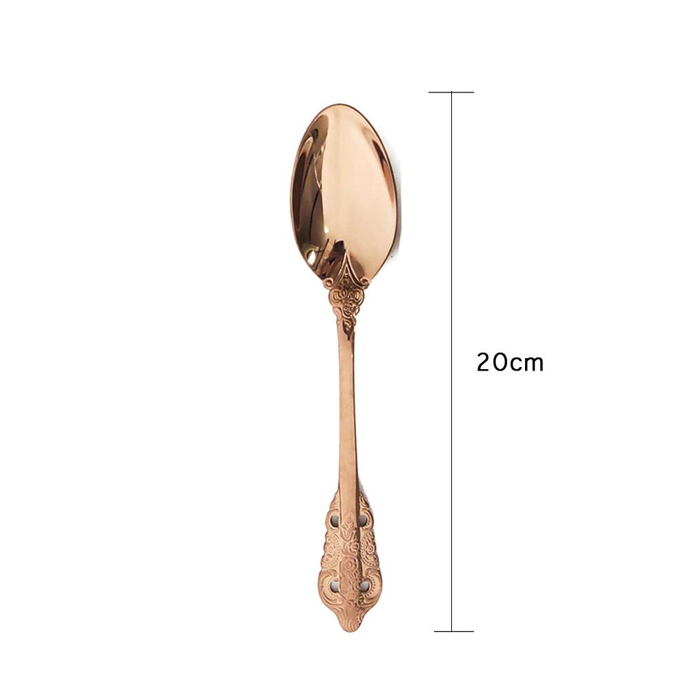 4 ks 304 nerezová jídelní lžíce sada nádobí Luxusní vintage růžové zlaté příbory západní barevné nádobí polévková lžíce