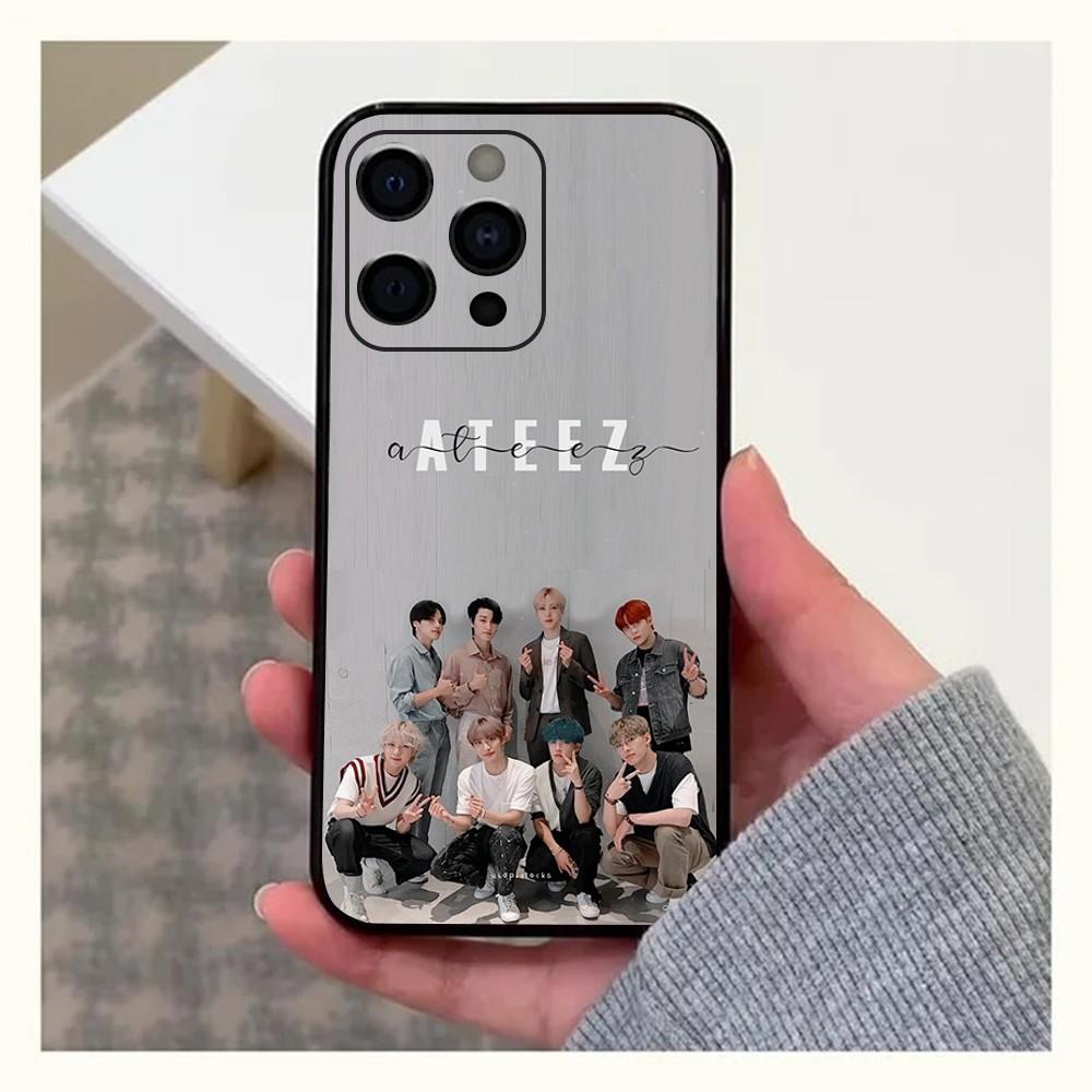 Hot A-ATEEZ Kpop Phone Case For Apple iPhone 15,14,13,12,11,Pro,X,XS,Max,XR,Plus,Mini Soft Black Cover iPhone14ProMax