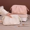 Travel Cosmetic Bag 10x21x12cm PU Leather Large Capacity for Woman and Girls Keeping Cosmetics Organized