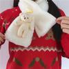Faux Rabbit Fur Plush Neckerchief Wrap Bear For Girl Plush Scarf Warm Scarf Cross Scarf Neck Warmer