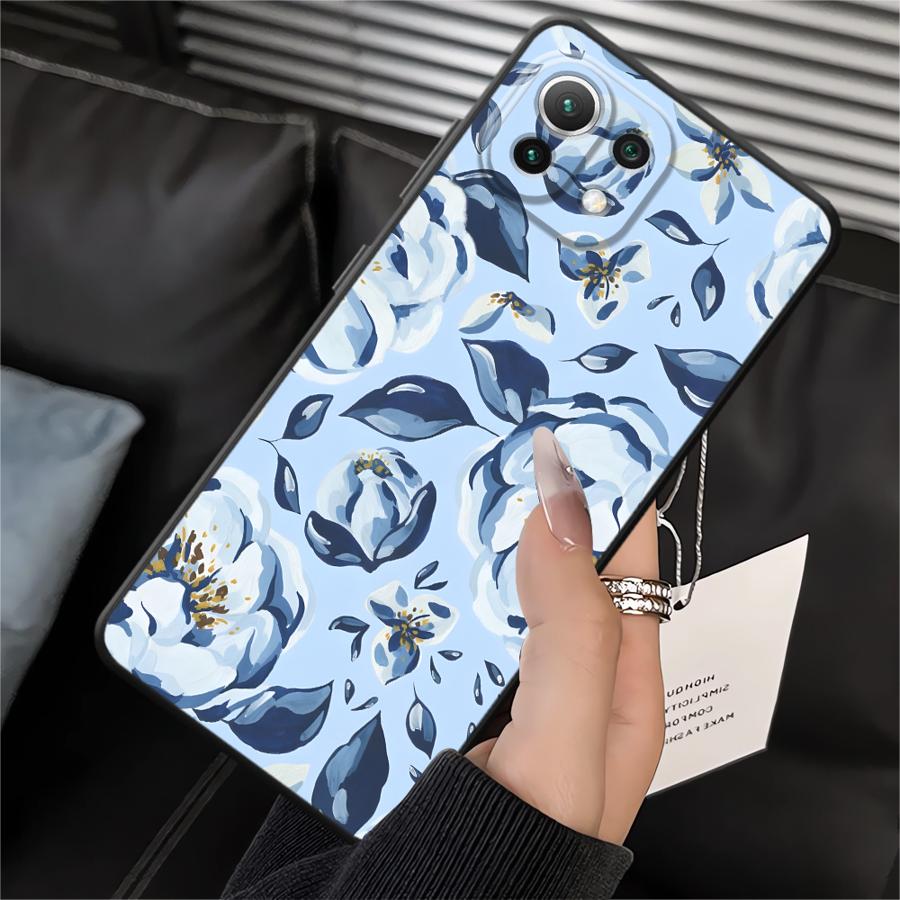 

Funda Phone Cover Case for Xiaomi Mi 10T 13 Lite 11T 12T Pro 14 12X 11 12 Cartoon Blue Flower Xiaomi 11T Pro