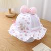 Summer Outdoor Baby Bucket Hat Embroidery Flower Bow Fisherman Sun Hats For Infant Girls Princess Breathable Beach Cap