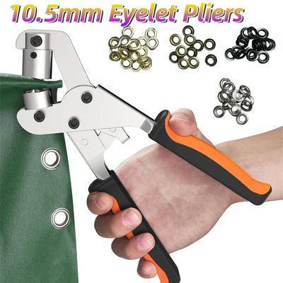 10.5mm Eyelet Pliers with 120/100PCS Grommets Hand Press Eyelet Pliers Handheld Eyelet Setter Eyelet Grommet Tool for Canvas