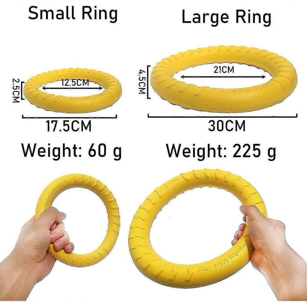Dog Fitness Ring, Dog Bite Ring,Interactive Tug of War Training Ring  ,29cm(Yellow,Large)