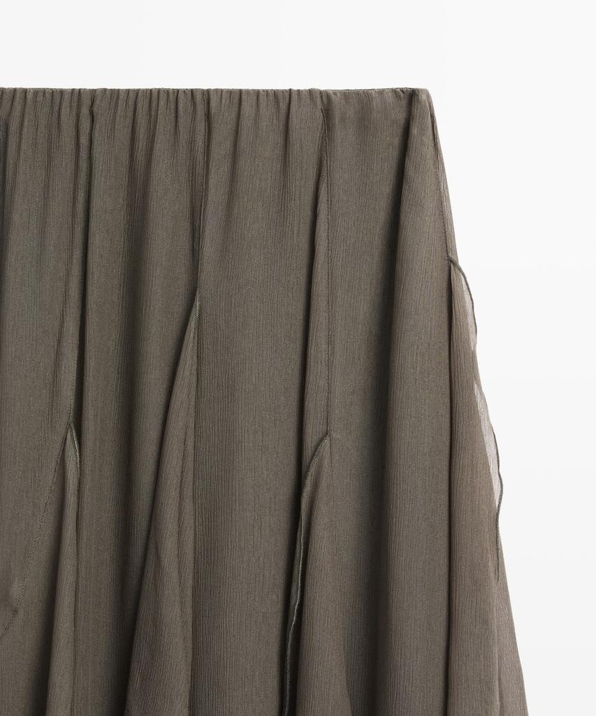 Masimodutti Frill Detail Fluid Midi Skirt