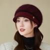 Women Winter Hat Plush Fur Lined Keep Warm Beanie Fashion Rabbit Fur Knitted Hats for Woman Outdoor Coldproof Cap