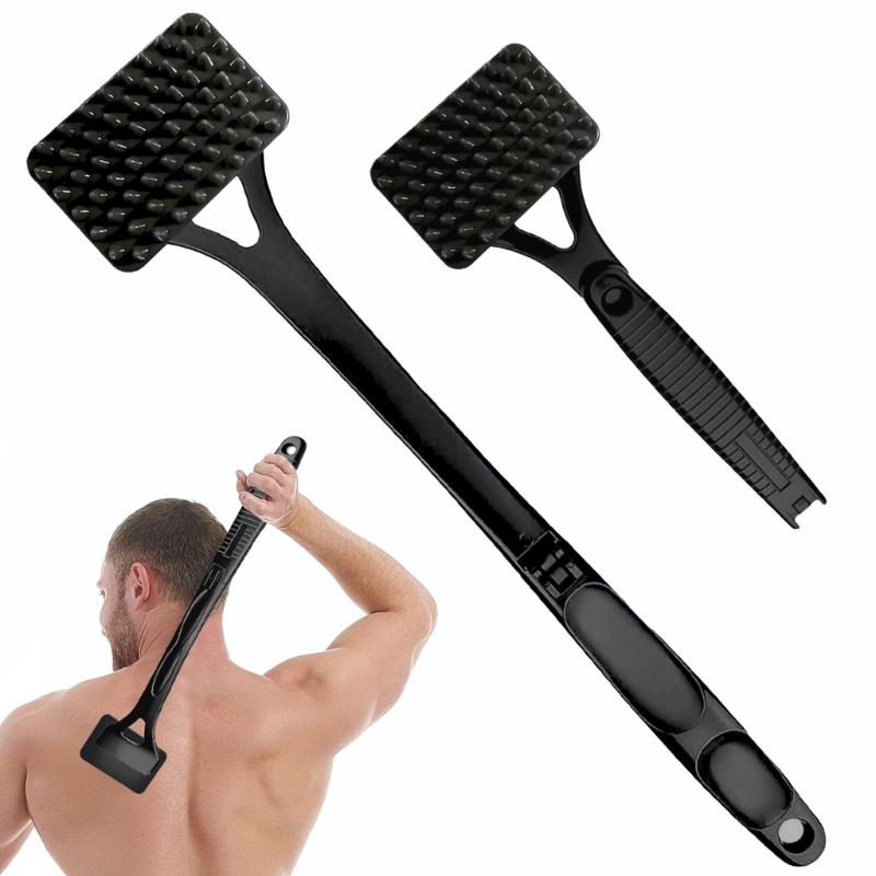 Extendable Collapsible Back Massage Multipurpose Body Scratcher For Humans Pets Gentle Bristles Ergonomic Handle