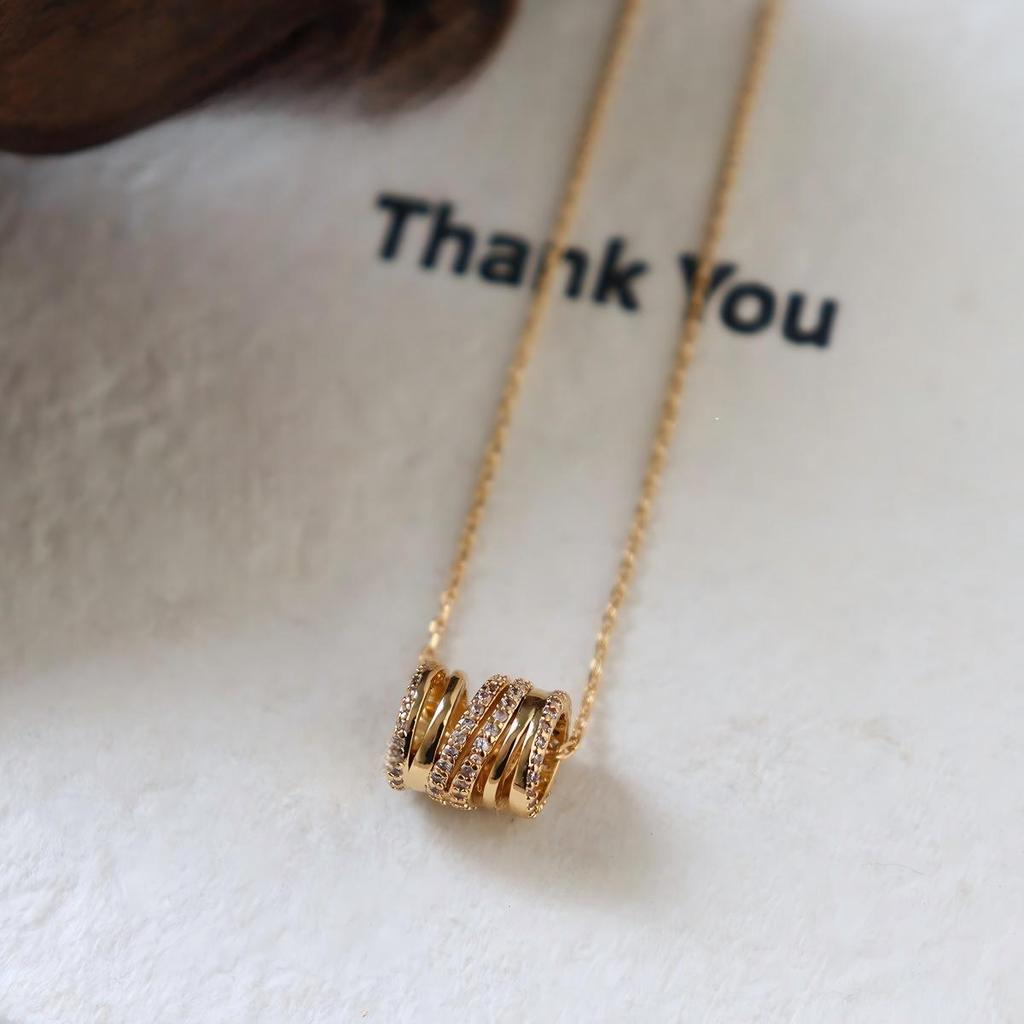 Fashion Zirconium Necklace Round Pop Love Language Collarbone Chain Simple Accessories Internet Celebrities