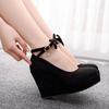 Plus Size 33-42 Shoes for Women Autumn High Heel Platform Wedges Female Pumps Women Buckle Strap Party Evening Wedding Shoes