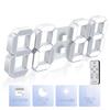 3D LED Wall Large Digital Wall Clock with Remote Alarm Temperature Modern 15-inch Clock, Control, Clock, Time, Date, Display, Design.