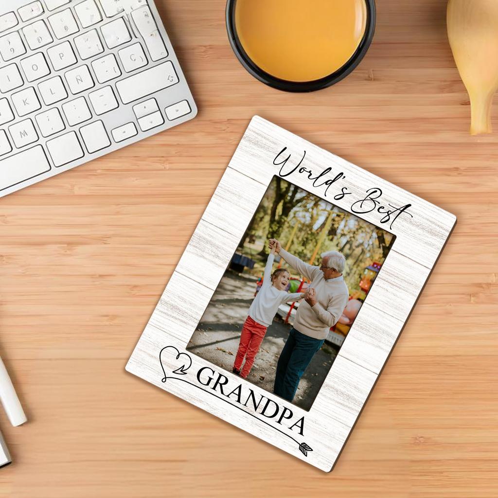 Beliran Grandpa Gifts Picture Frame Grandpa Photo Birthday Gift for Grandpa from Best Grandpa Wooden Picture Frame for Desk Room Decor 5x7, Frame,