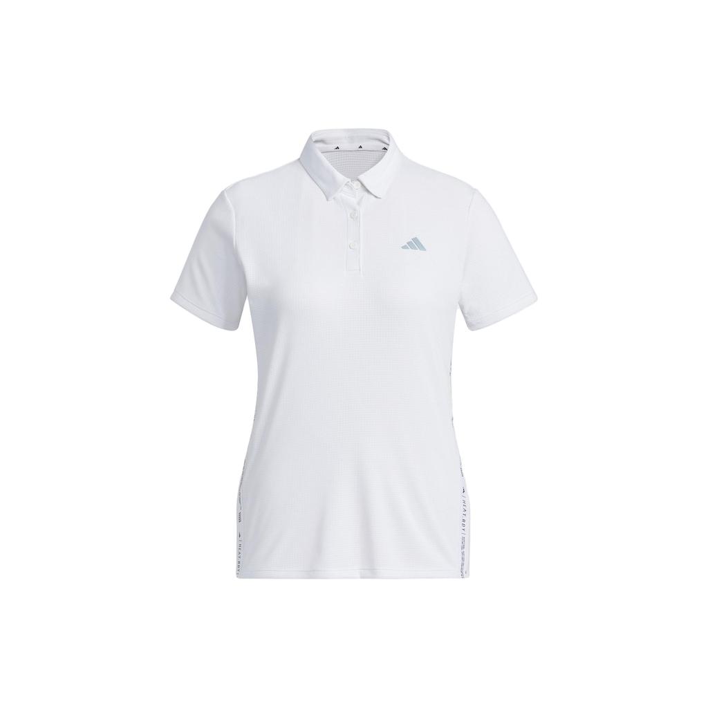Adidas Heat.Rdy Polo Shirt Solid Logo Short Sleeve Polo Women Tops White HT0036