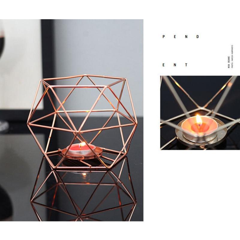 Nordic Style Geometric Iron Candlestick Candle Holders Home Wall Romantic Durable Candlesticks Weddi