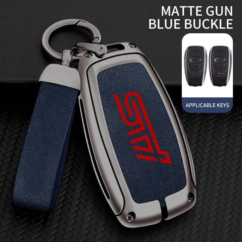 Auto Zinklegierung Schlüsselhülle Tasche für Subaru Sti Brz Wrx Xv Ascent Forester Outback Impreza Legacy Autoschlüssel Metallschlüsselhülle Zubehör gray