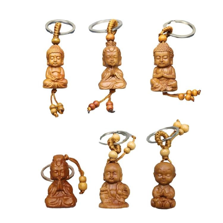 Versatile Buddhas Pendant Keychain Wealth Luck Keyring for Everyday Use