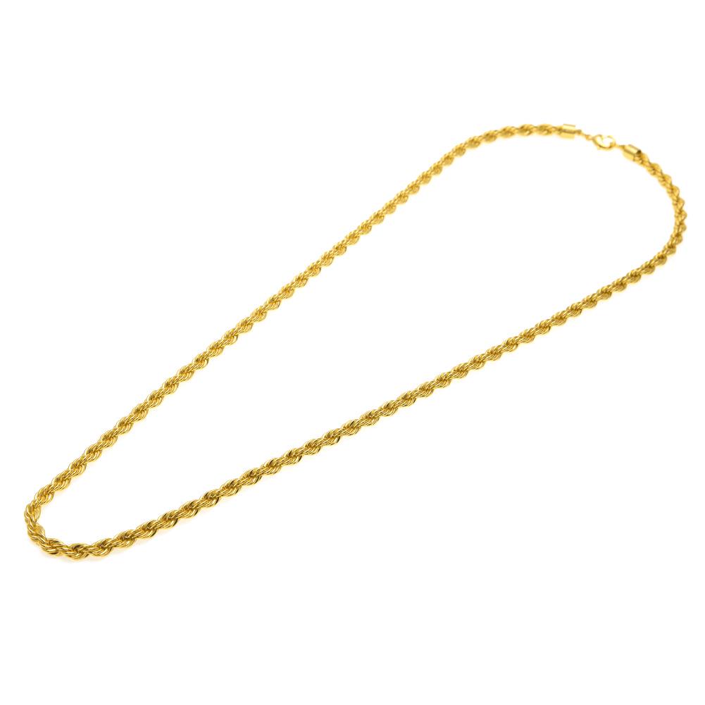 Hip Hop 6mm Gold Twist Chain Necklace - Men s Trendy Rope Chain Accessory