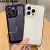 Transparent Shockproof Soft TPU Case For iPhone 14 13 11 12 Pro Max XR XS X 7 8 6S Plus SE3 Plating Button Cord Chain Rope Cover