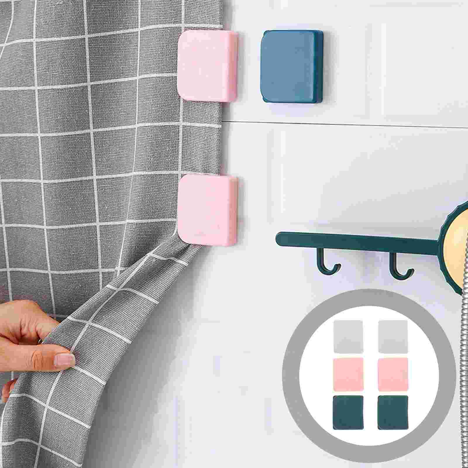 

6 шт. зажим для душевой занавески, настенный клей для ванной, зажим для оконных приспособлений, держатель для ванной комнаты