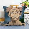 J-Jujutsu Kaisen Cushion Cover Washable Linen Pillowcase Soft For Sofa Bed Cozy Home Room Decor