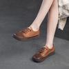 Johnature Retro Genuine Leather Flat Shoes Casual And Comfortable Soft Soled Commuting Women's Shoes