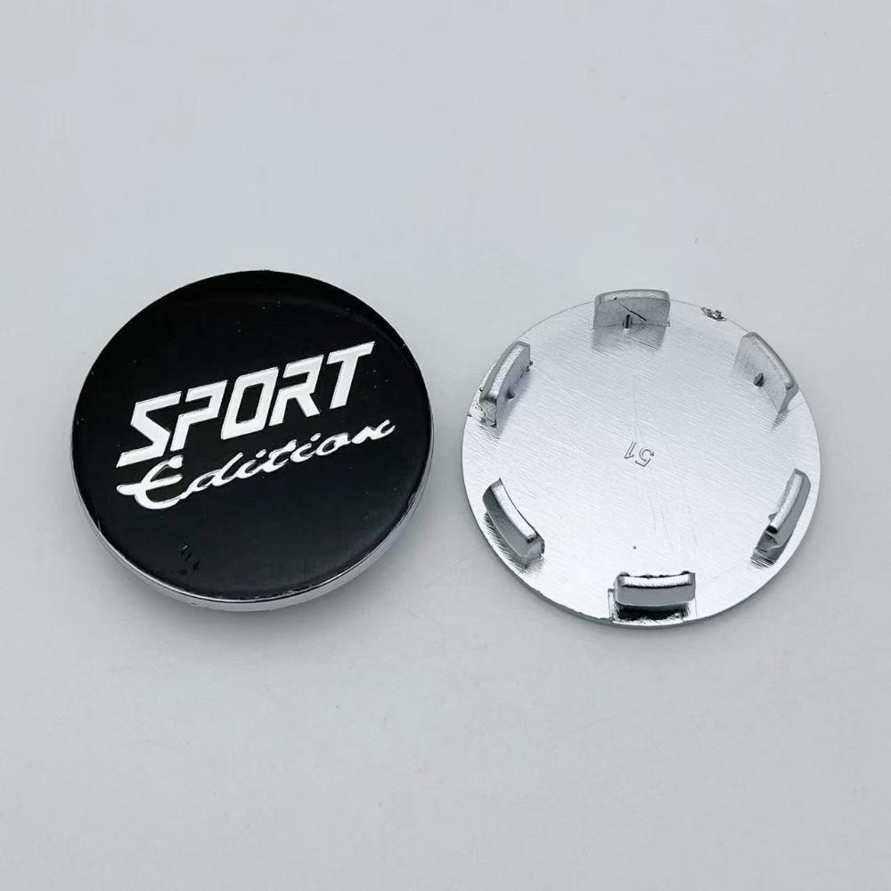 4pcs 51mm Sport Edition Logo Emblem Car Wheel Center Caps Wheel hubcaps Auto Rim Centre Cover Black/Sliver Car Accessories