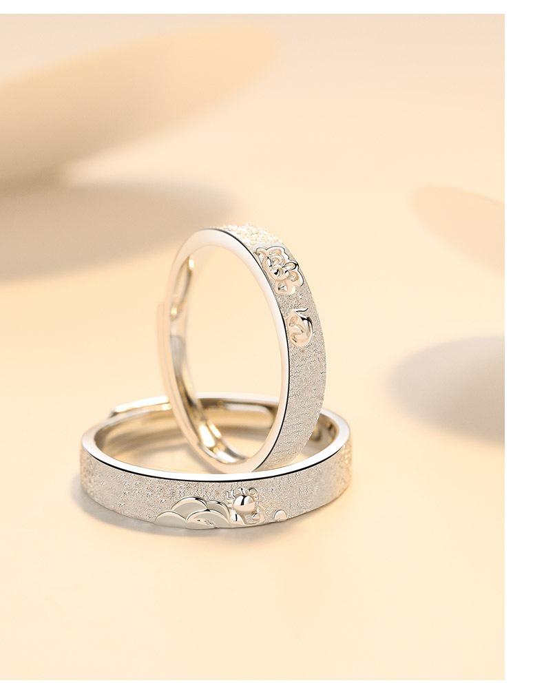 925 Silver Couple Rings: Niche Design Matching Rings for Trendy Women and Men – Ideal Christmas Gift for Girlfriend