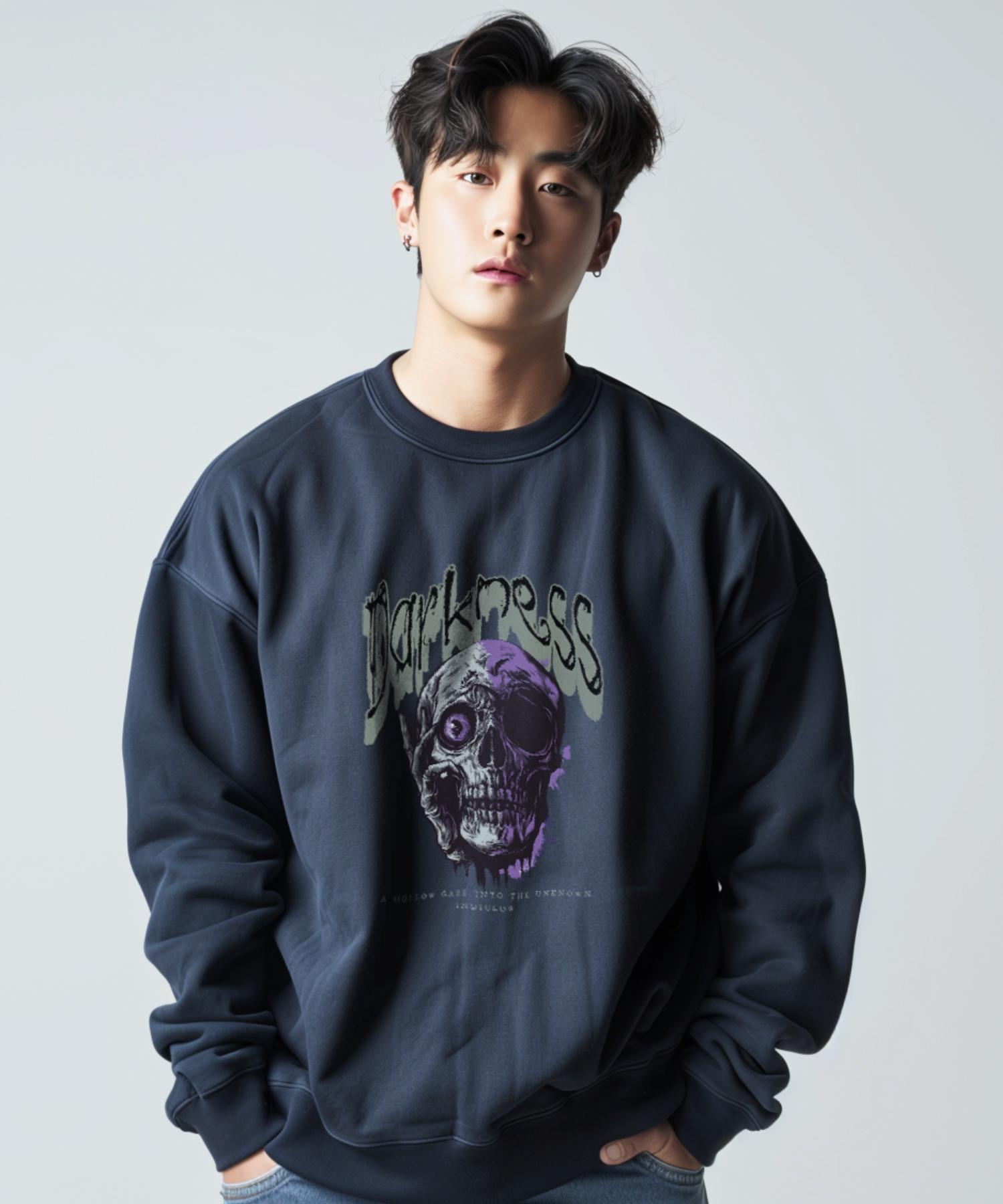 Свитшот Indi Glow Darkness Zombie Vintage Graphic Navy/L