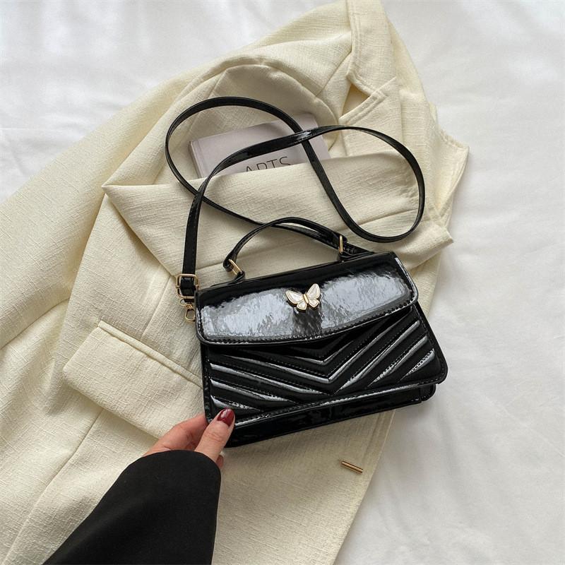 

Fashionable And Minimalist Pu Crossbody Bag For Women Stylish Vintage Small Square Handbag чёрный