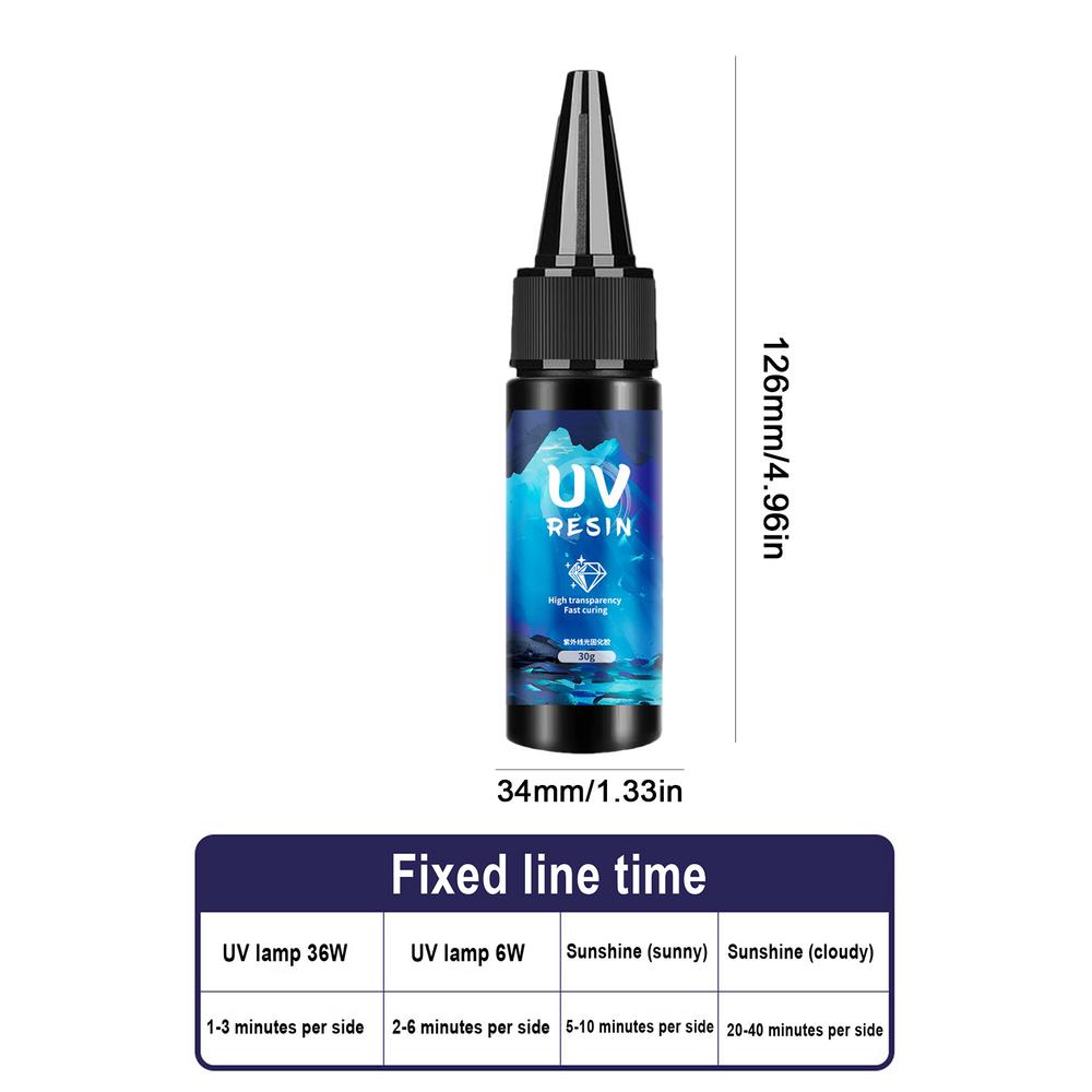 30g 60g Thin UV Resin Glue Highly Transparent Quick-Drying Low-Odor Hard Epoxy Resin Glue For Jewelry Making DIY Craft Tool