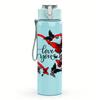 1PC Red Vine Butterfly Love Heart 750ml Color Plastic Sports Water Bottle Leakproof Flip Straw Lid Suitable for Sports Office Home Use