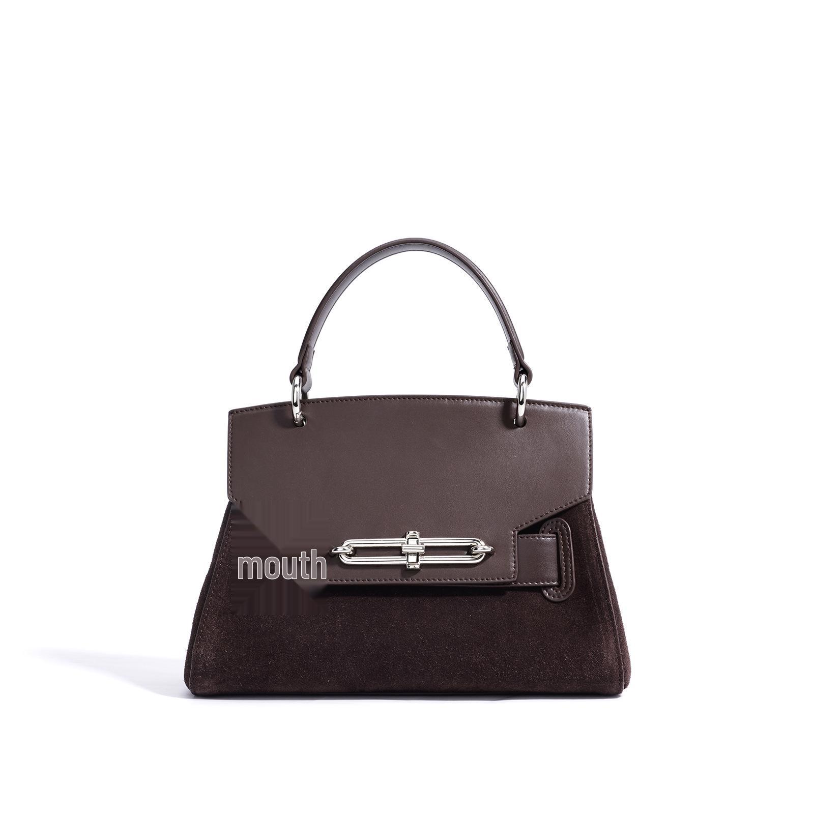 

Женская сумка Kelly из натуральной кожи - 2025 Новая мода Простая на плечо Мессенджер Сумка кофейный